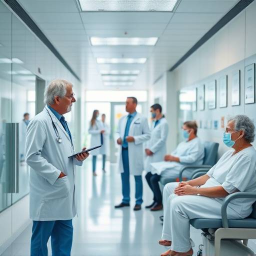 Video corporativo para 'SaludIntegral', mostrando a médicos y pacientes en un entorno hospitalario moderno.